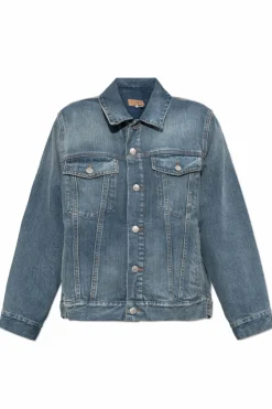 MM6 Maison Margiela NIEBIESKI Jeansowa kurtka