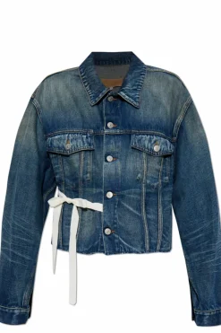 MM6 Maison Margiela NIEBIESKI Jeansowa kurtka
