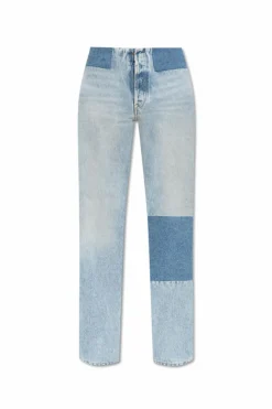 MM6 Maison Margiela NIEBIESKI Jeansy z efektem `vintage`