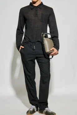 MM6 Maison Margiela SZARY Lekko transparentne polo
