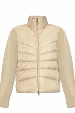 Moncler beżowy Kardigan z puchową wstawką