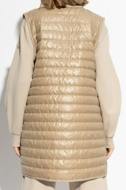 Moncler beżowy Płaszcz z puchową kamizelka