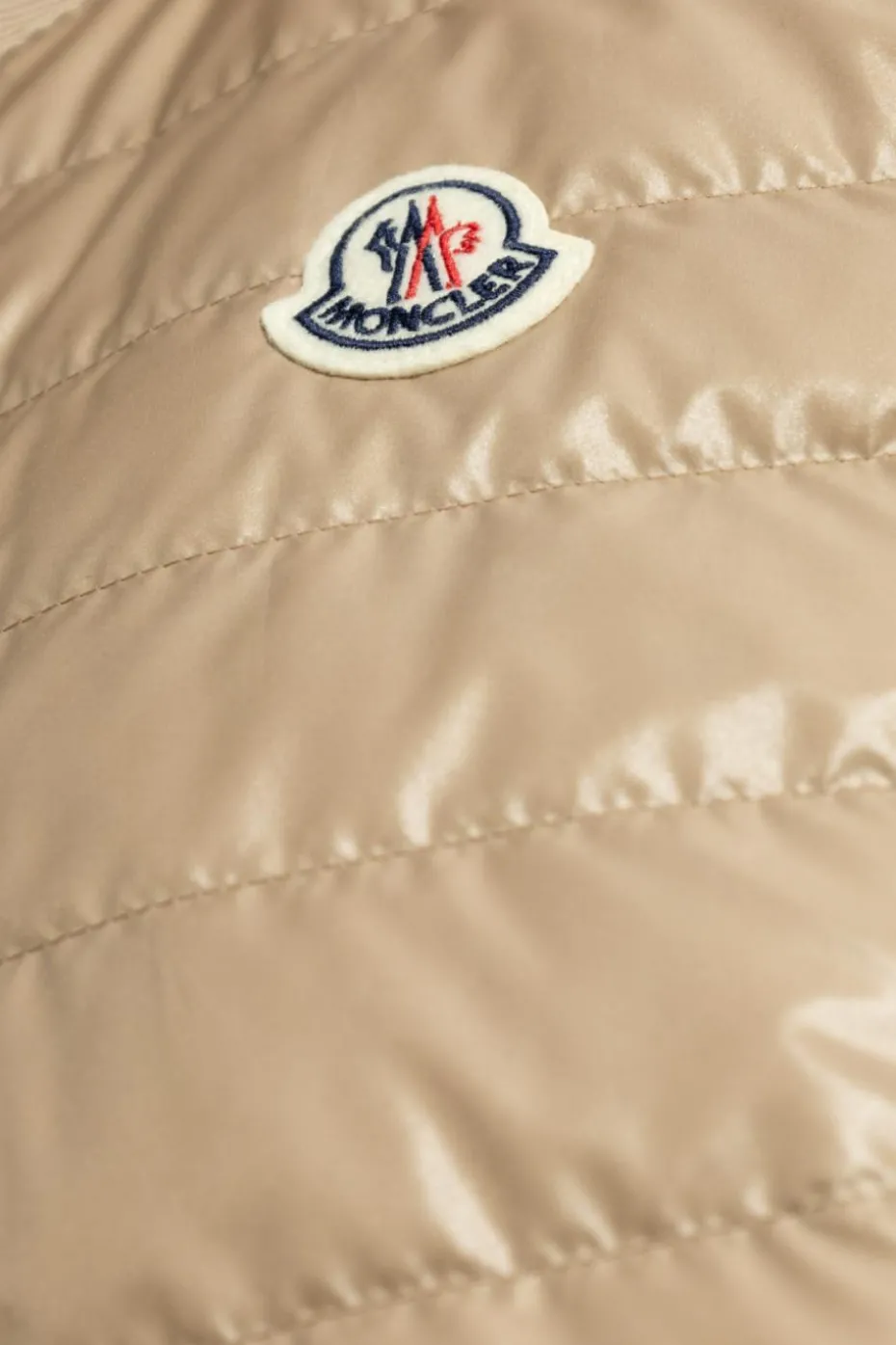 Moncler beżowy Płaszcz z puchową kamizelka