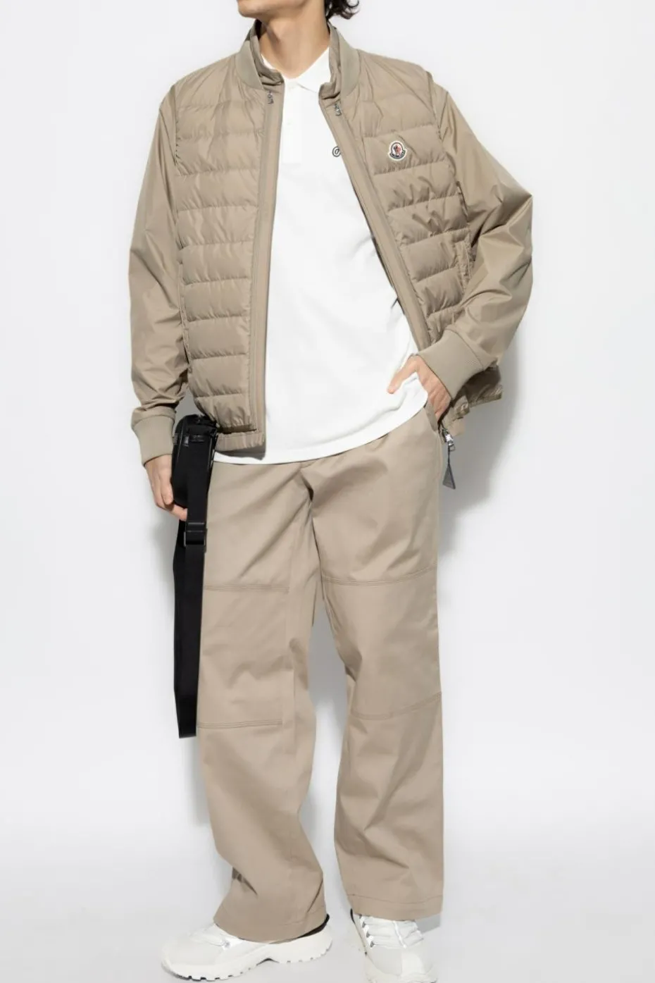 Moncler beżowy Spodnie z logo