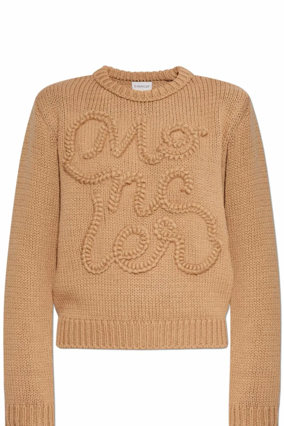 Moncler beżowy Sweter ze wzorem