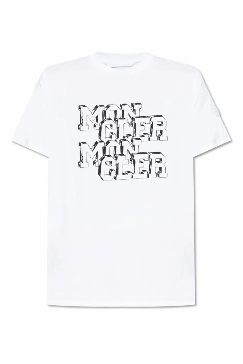 Moncler BIAŁY T-shirt z logo