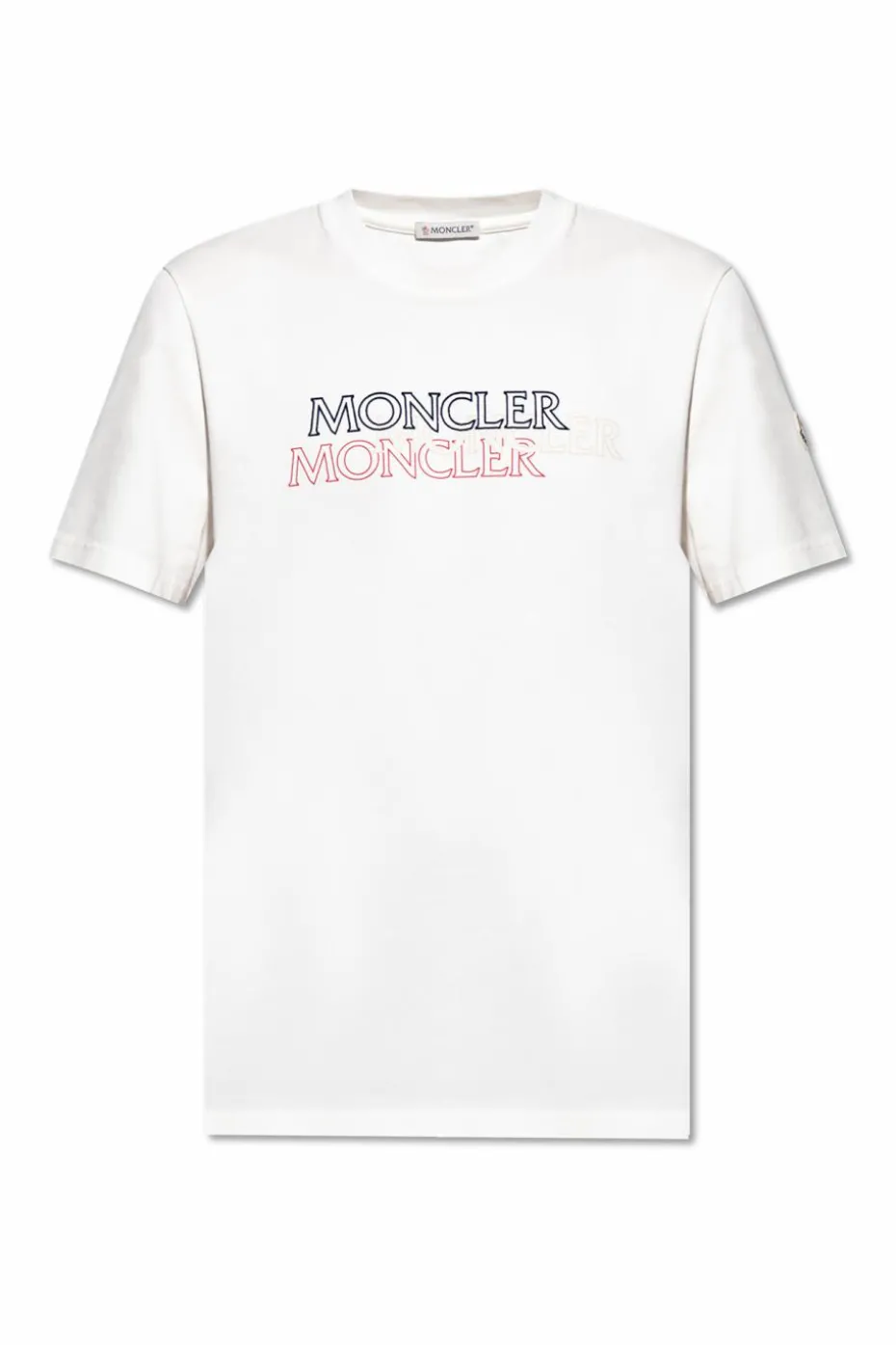 Moncler BIAŁY T-shirt z nadrukowanym logo