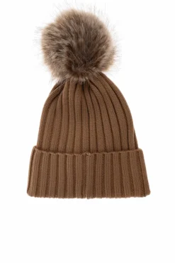 Moncler BRĄZOWY Czapka z pomponem