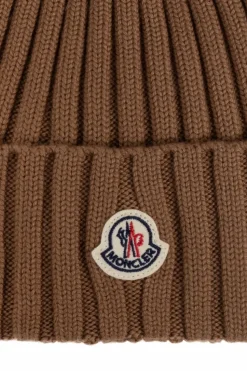 Moncler BRĄZOWY Czapka z pomponem