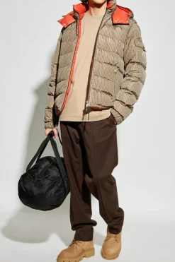 Moncler BRĄZOWY Spodnie w kant