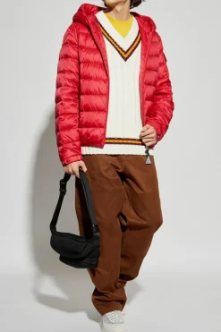Moncler BRĄZOWY Spodnie z logo