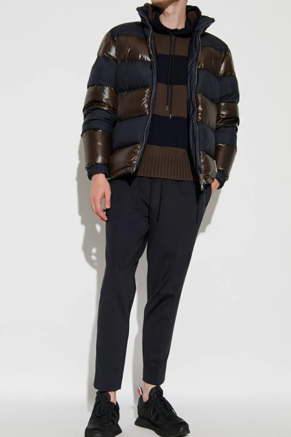 Moncler BRĄZOWY Sweter z kapturem