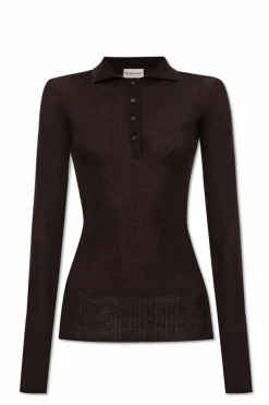 Moncler BRĄZOWY Wełniane polo