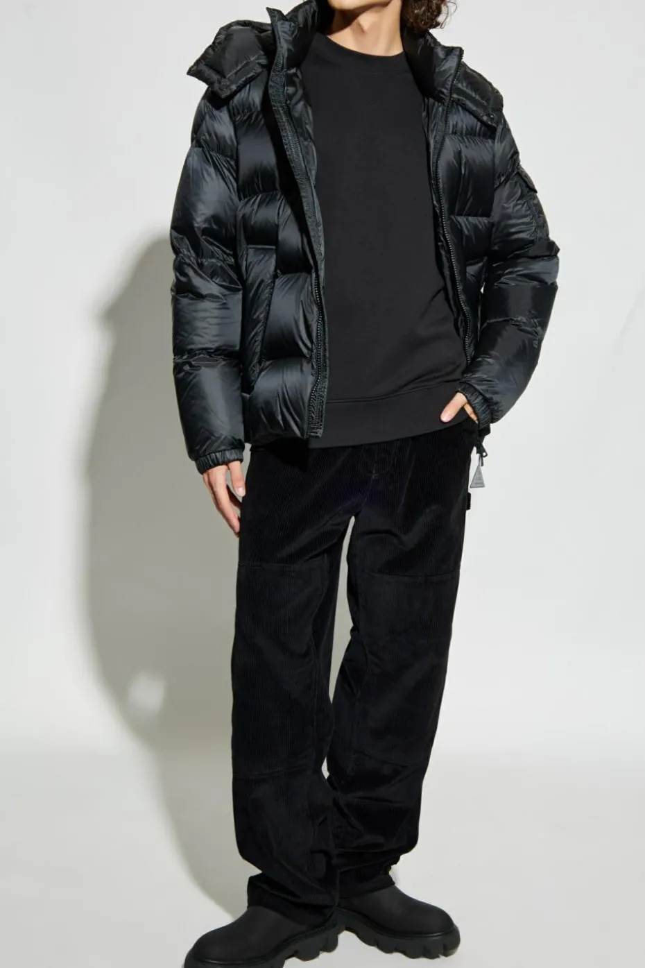 Moncler CZARNY Bluza z kieszenią na rękawie