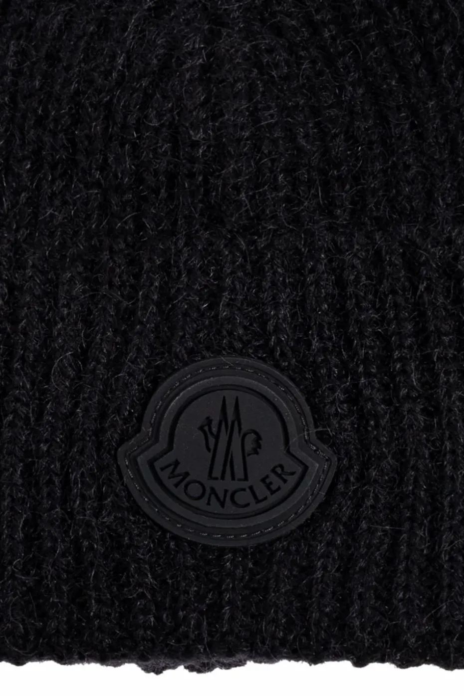 Moncler CZARNY Czapka z naszywką z logo