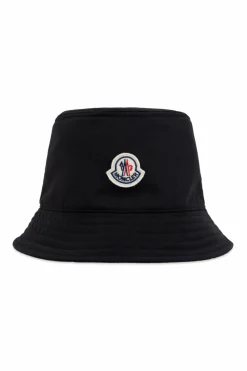 Moncler CZARNY Kapelusz z naszywką z logo