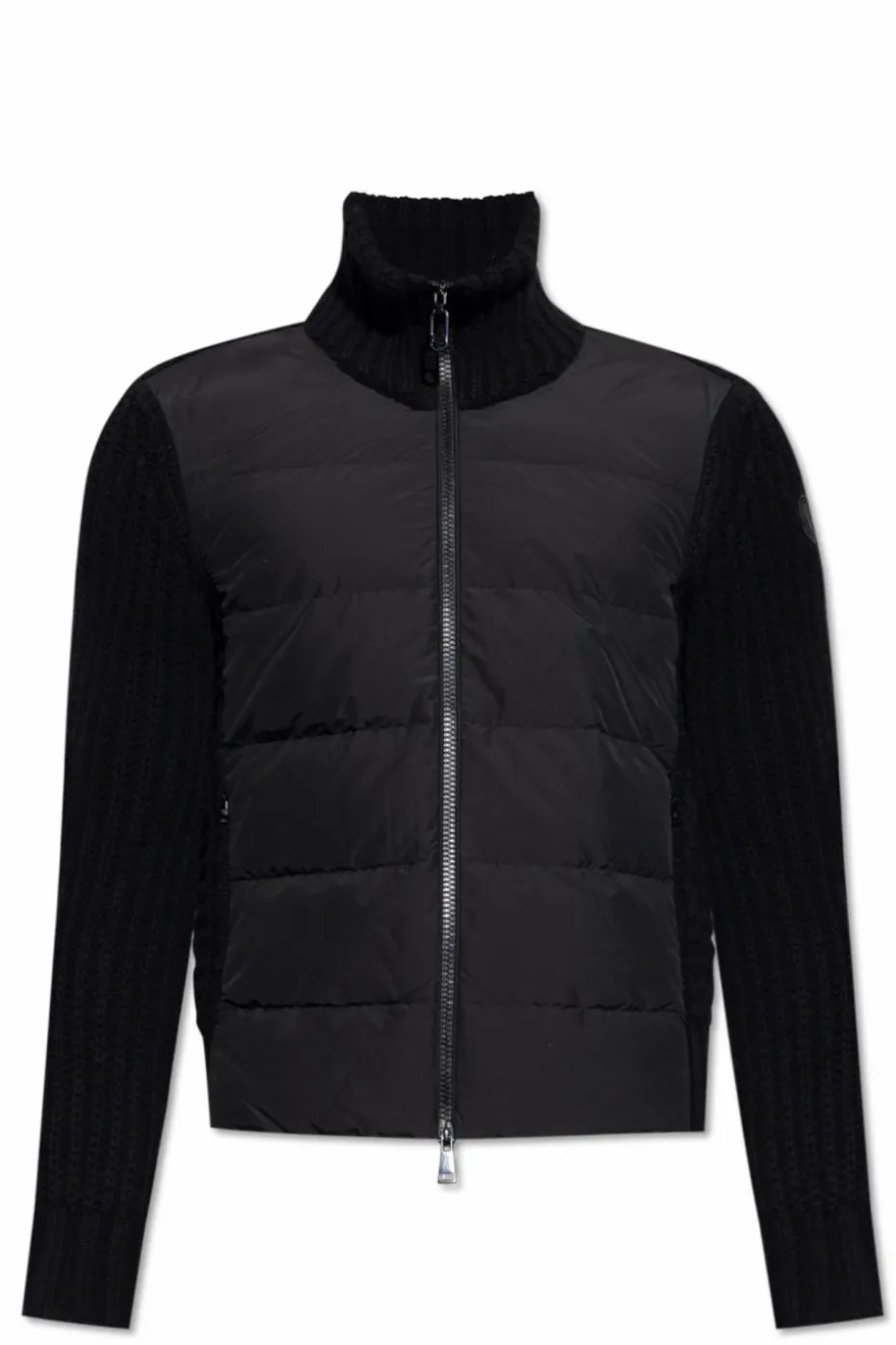 Moncler CZARNY Kardigan z pikowanym przodem