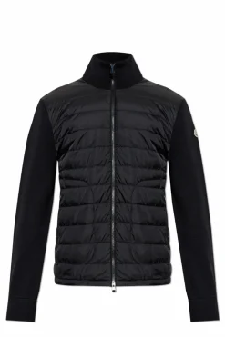 Moncler CZARNY Kardigan z puchowym przodem