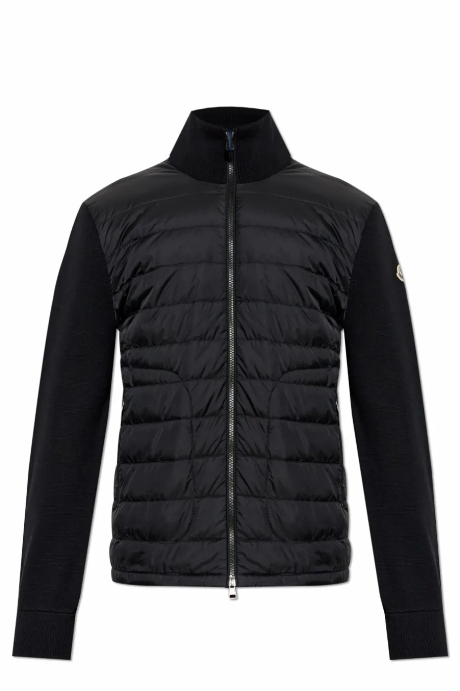 Moncler CZARNY Kardigan z puchowym przodem