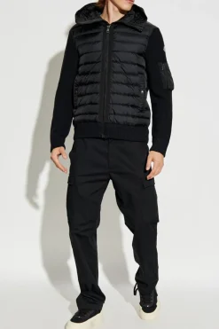 Moncler CZARNY Kardigan z puchowym przodem