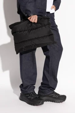 Moncler CZARNY Pikowana torba z logo