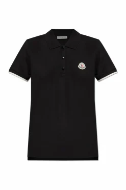 Moncler CZARNY Polo z logo