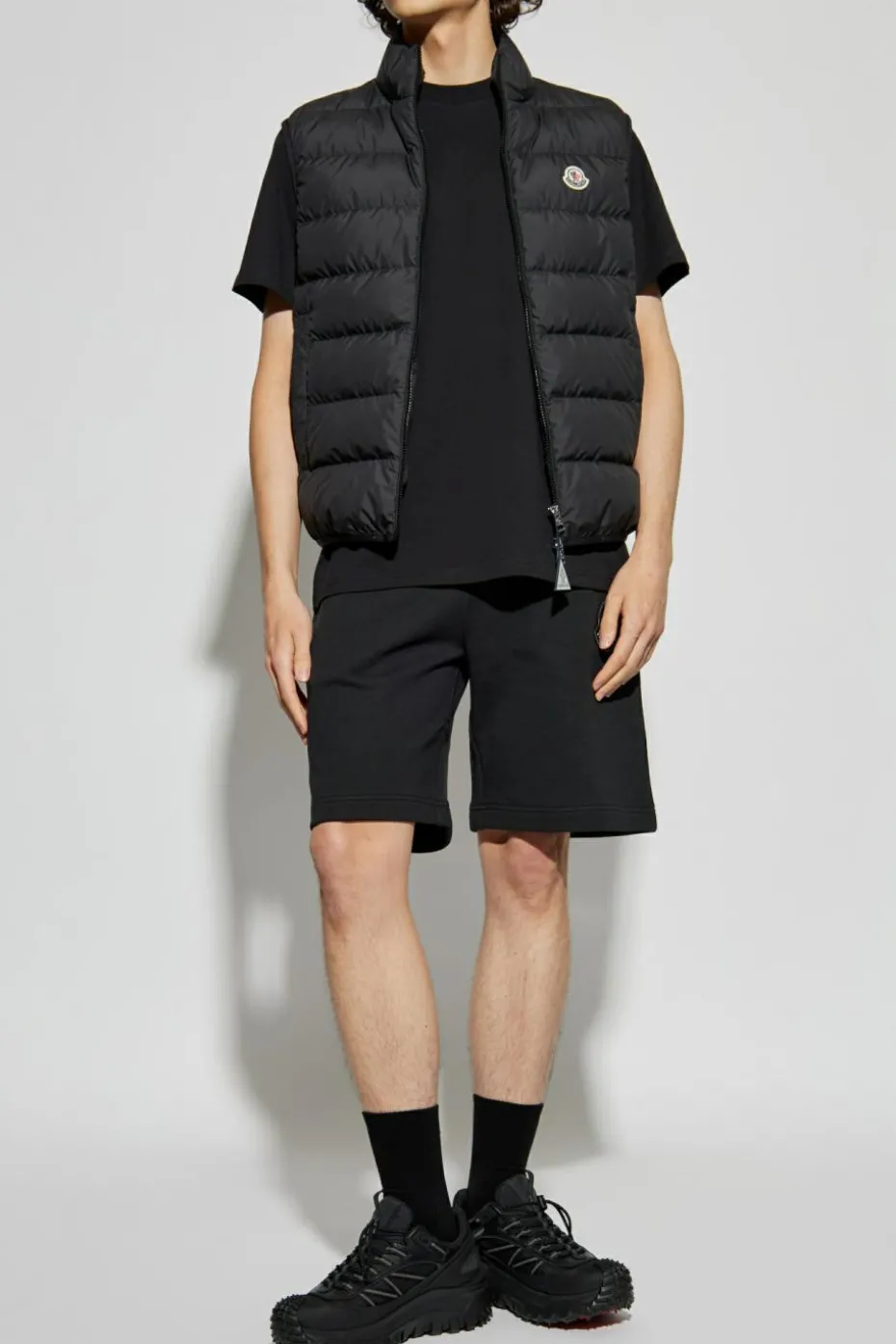 Moncler CZARNY Szorty z logo