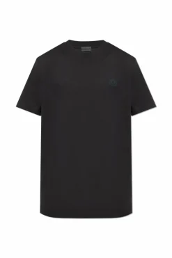 Moncler CZARNY T-shirt z logo