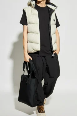 Moncler CZARNY T-shirt z logo