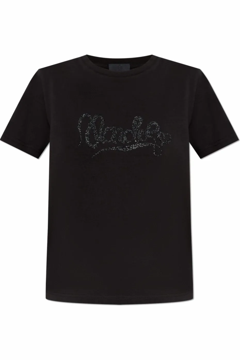 Moncler CZARNY T-shirt z logo