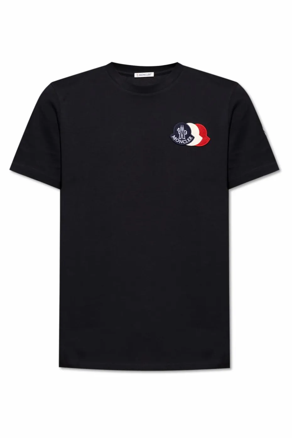 Moncler CZARNY T-shirt z naszywkami