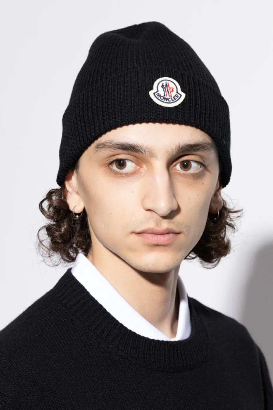 Moncler CZARNY Wełniana czapka