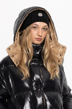 Moncler CZARNY Wełniana czapka