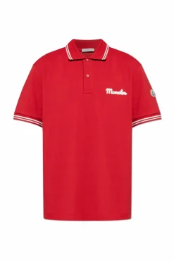 Moncler CZERWONY Polo z logo