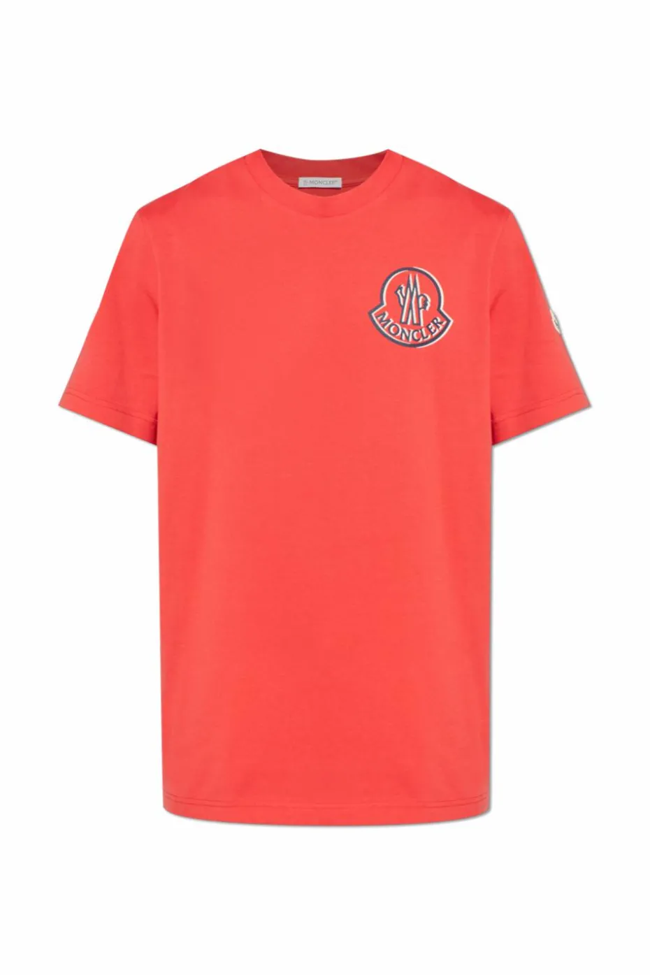 Moncler CZERWONY T-shirt z nadrukowanym logo