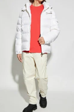 Moncler CZERWONY T-shirt z nadrukowanym logo