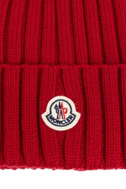 Moncler CZERWONY Wełniana czapka