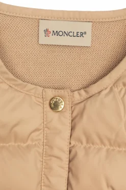 Moncler Enfant beżowy Kardigan z pikowanym przodem