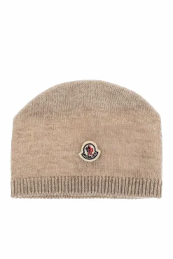 Moncler Enfant beżowy Kaszmirowa czapka