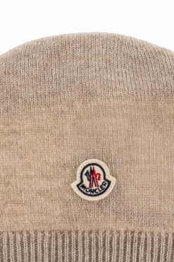Moncler Enfant beżowy Kaszmirowa czapka