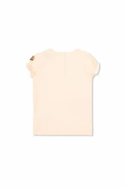 Moncler Enfant beżowy T-shirt z nadrukiem