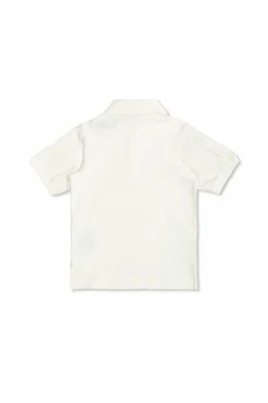 Moncler Enfant BIAŁY Bawełniane polo z naszywką z logo
