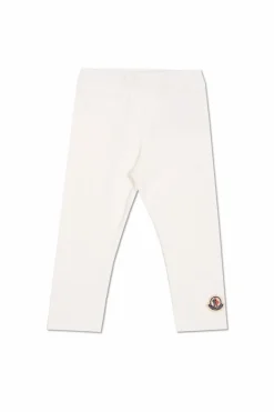 Moncler Enfant BIAŁY Bawełniane legginsy