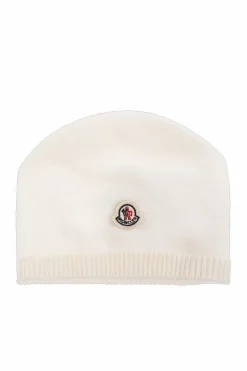 Moncler Enfant BIAŁY Kaszmirowa czapka