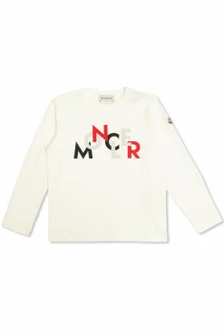 Moncler Enfant BIAŁY T-shirt z logo