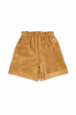 Moncler Enfant BRĄZOWY Sztruksowe szorty
