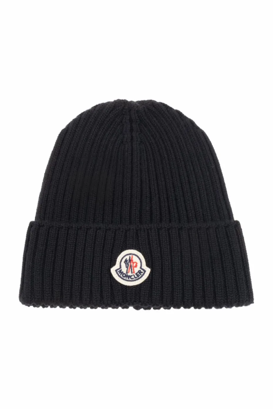 Moncler Enfant CZARNY Czapka z naszywką z logo