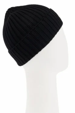 Moncler Enfant CZARNY Czapka z naszywką z logo