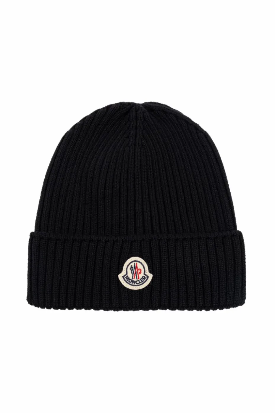 Moncler Enfant CZARNY Czapka z naszywką z logo