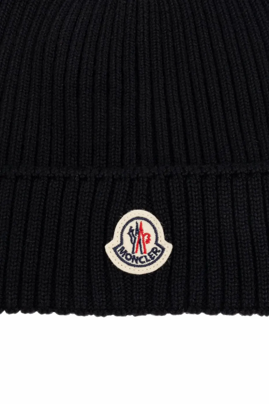 Moncler Enfant CZARNY Czapka z naszywką z logo
